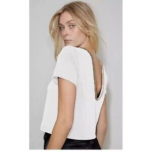 Generation Love New York Dario Blouse Chain Top White Retail $135 NWT Size XS